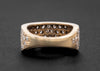 Multi Row Pave Diamond Cigar Band in 10K Yellow Gold