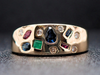 Multi-Stone Mixed Cut Flushed Setting Band in 14K Yellow Gold