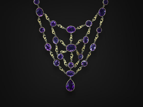 Amethyst Cascade Necklace in 14K Yellow Gold