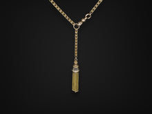  Disguised Front-Clasp Necklace with Decorative Tassel in 10K Yellow Gold