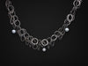 10-11 mm. Freshwater Pearl Necklace in Oxidized Sterling Silver