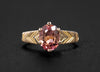 Pink Tourmaline Antique Gold Solitaire Ring in 14K Yellow Gold