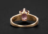 Pink Tourmaline Antique Gold Solitaire Ring in 14K Yellow Gold