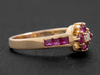 Flower Ruby and Diamond Ring in 14K Yellow Gold