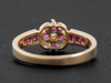 Flower Ruby and Diamond Ring in 14K Yellow Gold