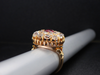 Ruby and Old Mine Cut Diamond Ring in 22K Yellow Gold