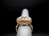 Ruby and Old Mine Cut Diamond Ring in 22K Yellow Gold