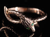 The Serpentine Emerald Snake Band in 14K Rose Gold