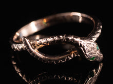  The Serpentine Emerald Snake Band in 14K Rose Gold