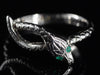 The Serpentine Emerald Snake Band in 14K White Gold