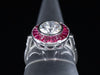 The Spring Point Ruby and Old European Cut Lab Grown Diamond Ring in 14K White Gold