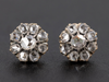 Mixed Metal Rose Cut Diamond Cluster Stud Earrings