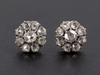 Mixed Metal Rose Cut Diamond Cluster Stud Earrings