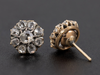 Mixed Metal Rose Cut Diamond Cluster Stud Earrings
