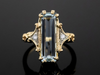The Adelia Aquamarine and Diamond Ring in 14K Yellow Gold