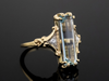 The Adelia Aquamarine and Diamond Ring in 14K Yellow Gold