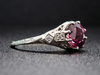 The Bellamy Ring with Pink Garnet in 14K White Gold
