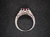 The Bellamy Ring with Pink Garnet in 14K White Gold