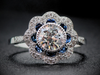 The Botanica Sapphire and Lab-Grown Diamond Ring in 14K White Gold