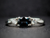 The Elaina Sapphire and Diamond Ring in 14K White Gold
