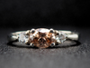 Elaina Champagne Zircon and Diamond Ring in 14K White Gold