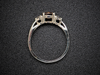 Elaina Champagne Zircon and Diamond Ring in 14K White Gold