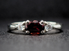 The Elaina Garnet and Diamond Ring in 14K White Gold