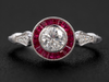 The Fairway Ruby and Natural Diamond Ring in 14K White Gold