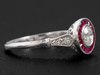The Fairway Ruby and Natural Diamond Ring in 14K White Gold