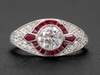The Faneuil Ruby and Lab Diamond Ring in 14K White Gold