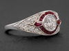 The Faneuil Ruby and Lab Diamond Ring in 14K White Gold