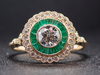 The Gibson Emerald and Diamond Ring in 14K Yellow Gold