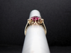 The Layla Raspberry Garnet and Diamond Ring in 14K Yellow Gold