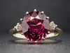 The Layla Raspberry Garnet and Diamond Ring in 14K Yellow Gold