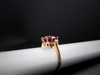 The Layla Raspberry Garnet and Diamond Ring in 14K Yellow Gold