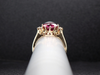 The Layla Raspberry Garnet and Diamond Ring in 14K Yellow Gold