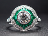 The Quoddy Emerald and Lab Diamond Ring in 14K White Gold