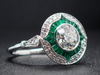 The Quoddy Emerald and Lab Diamond Ring in 14K White Gold