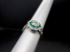 The Quoddy Emerald and Lab Diamond Ring in 14K White Gold