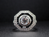 The Revere Onyx and Lab Diamond Ring in 14K White Gold