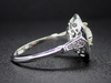 The Trinity Ring with Old Mine Cut Diamond with Blue Sapphires  in 14K White Gold