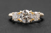Three-Stone Engagement Ring with Lab Diamonds in 14K Yellow Gold