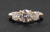 Three-Stone Engagement Ring with Lab Diamonds in 14K Yellow Gold