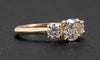 Three-Stone Engagement Ring with Lab Diamonds in 14K Yellow Gold