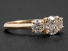 Three-Stone Engagement Ring with Lab Diamonds in 14K Yellow Gold