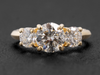 Three-Stone Engagement Ring with Lab Diamonds in 14K Yellow Gold