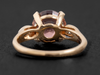 Round Cut Peach Pink Tourmaline and Diamond Two Tone Ring in 14K Yellow Gold
