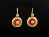 Coral Bead Wire Twist Botanical Drop Earrings