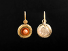Coral Bead Wire Twist Botanical Drop Earrings
