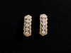 Twisted Rope Two-Tone Diamond Stud Earrings in 14K Yellow and White Gold